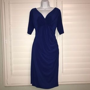 Royal blue Evan-Picone v-neck dress